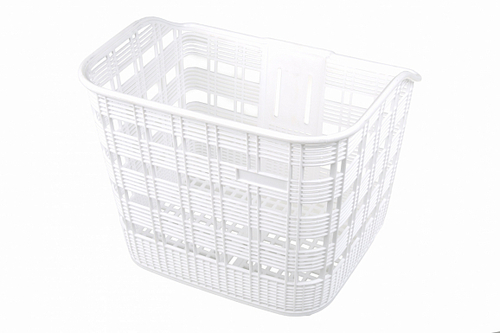 Велокорзина TEN-033 передняя, плетёная, пластиковая белая