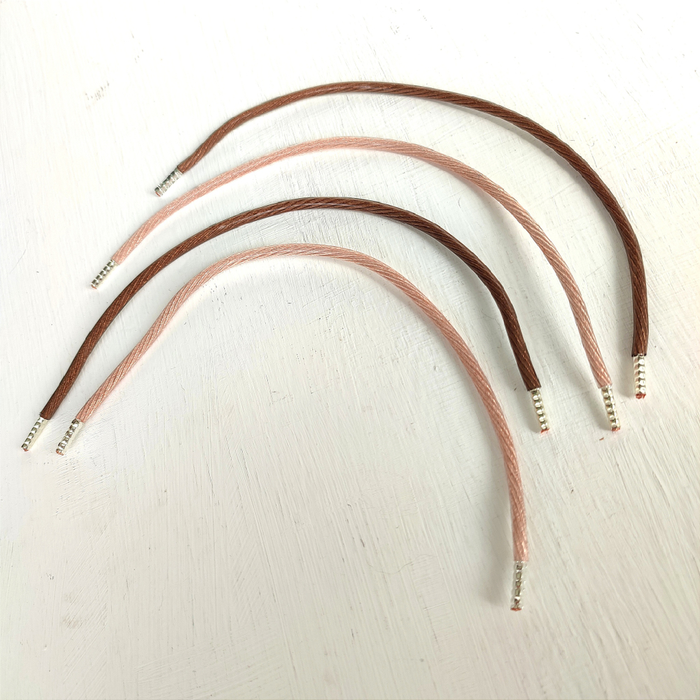 DAXX S182 Перемычки акустические 4 x 3,3 кв.мм. медные монокристаллические на посеребренных гильзах, длина 20см. (4шт)