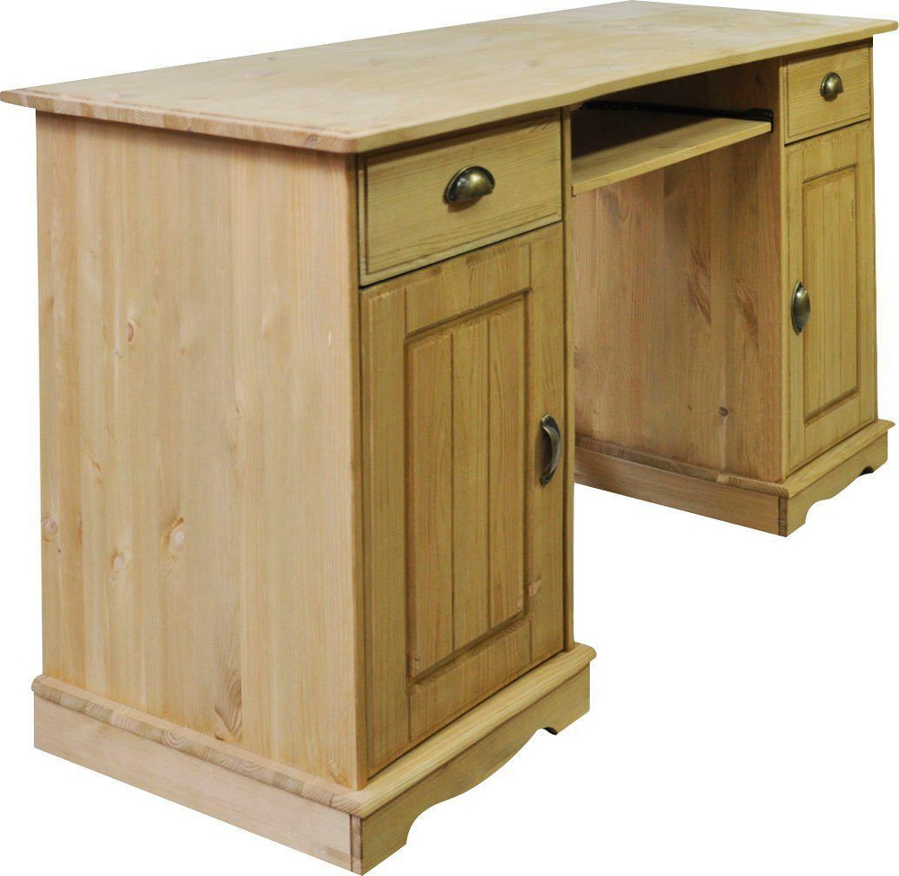 Письменный стол Клаудиа с ящиками тумбой из массива сосны, бейц