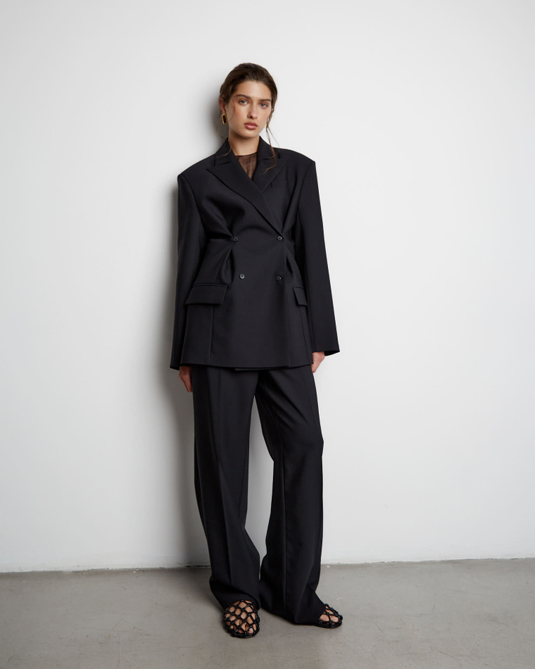 Брюки из шерсти черный