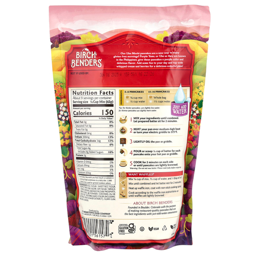 Birch Benders, Полная смесь для блинов и вафель, убэ моти, 397 г (14 унций)