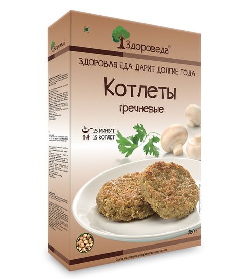Котлеты гречневые "Здороведа", 280г.