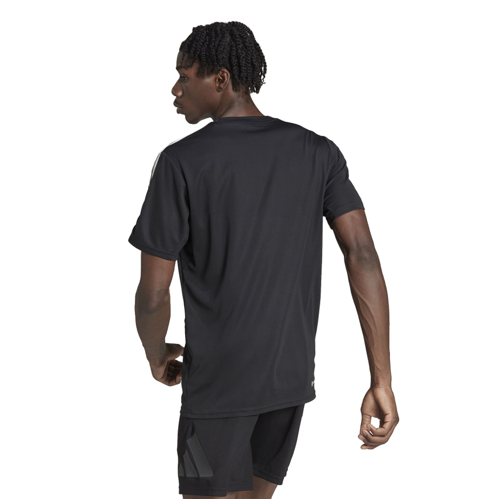 Мужское теннисное поло adidas Essentials Train 3-Stripes Training T-Shirt Men - Black, White