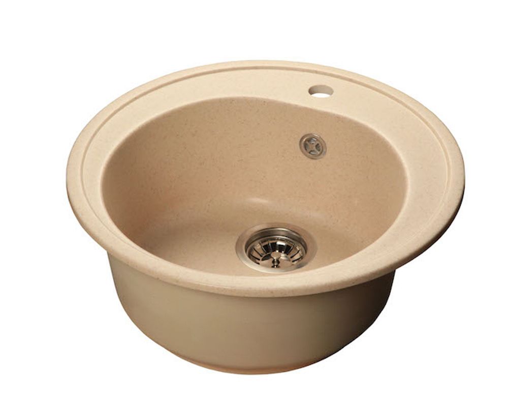 Мойка врезная круглая  Рондо Эко-М D510 бежевый без сифона