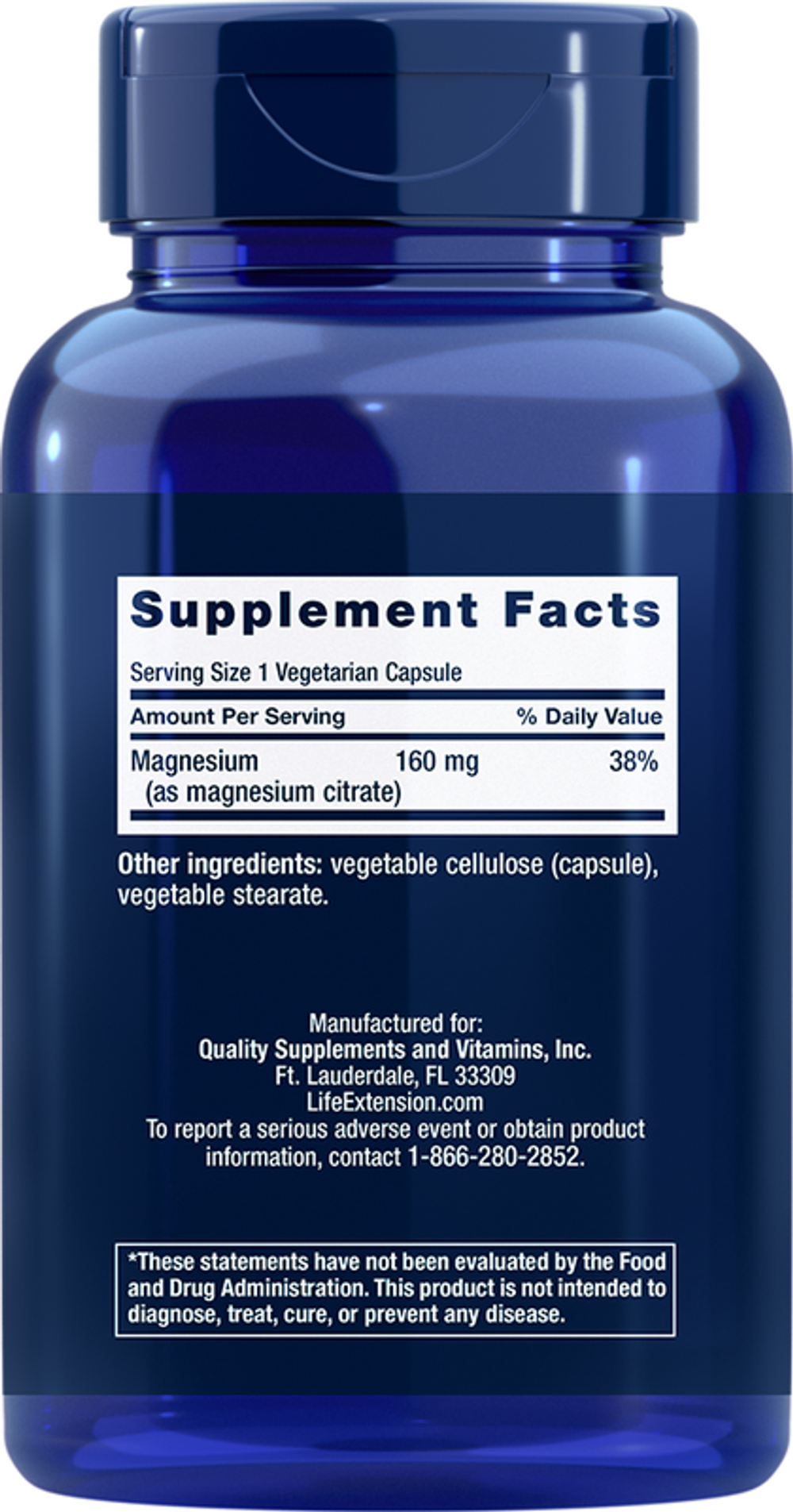 Magnesium (Citrate) 100 мг 100 капсул Life Extension