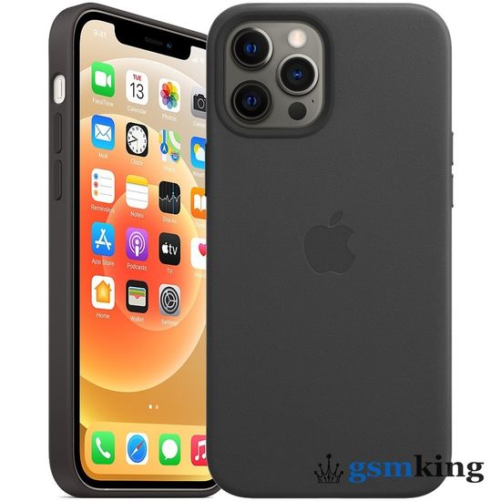 Leather Case with MagSafe iPhone 12 Pro Max Black (Чёрный)