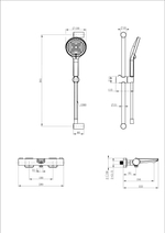 Смеситель для ванны с душевым гарнитуром и термостатом WONZON & WOGHAND, Черный матовый (WW-C2021-A-MB)