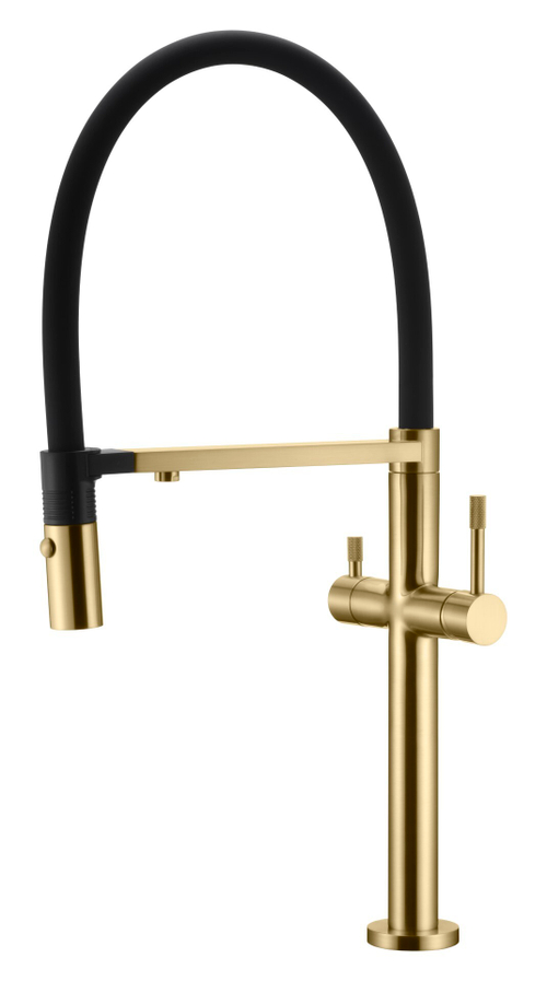 Boheme Смеситель для кухни UNO MATT GOLD c краном для питьевой воды