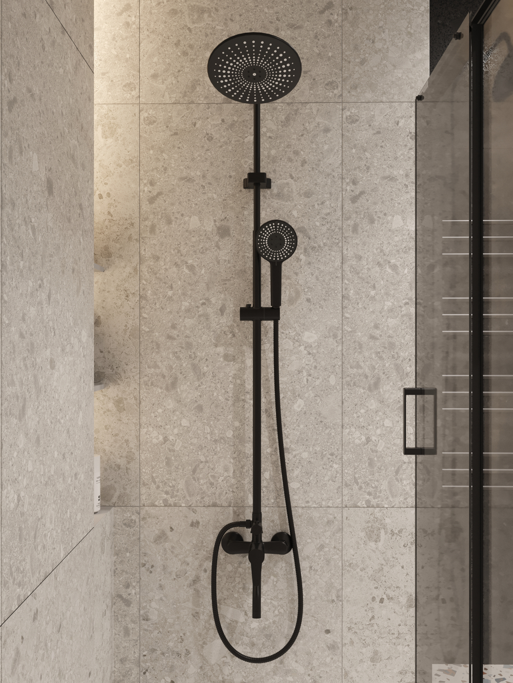 Душевая стойка DIWO Орёл DW-ORL75BK матовая черная