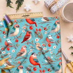 Ткань премиум таффета пернатое разнообразие