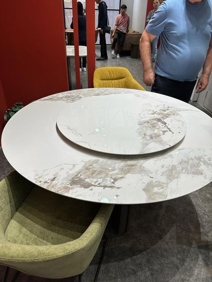 Стол CASTELA 135 Белый мрамор CA071, керамика / Орех