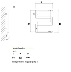 Moda-Quadro 2 Электрический полотенцесушитель EMQ2 50x60 см