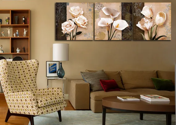 Модульная картина "Цветочное трио"