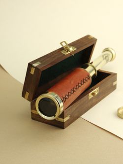 Nautical Подзорная труба в деревянном футляре