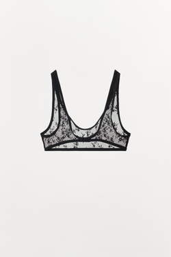 ZARA КРУЖЕВНОЙ БРАЛЕТТ, ЧЕРНЫЙ