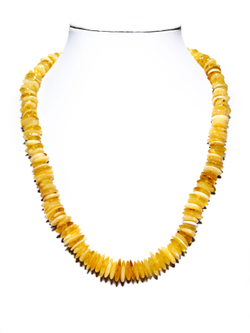 Бусы из цельного янтаря "Медовые чипсы" 50 см