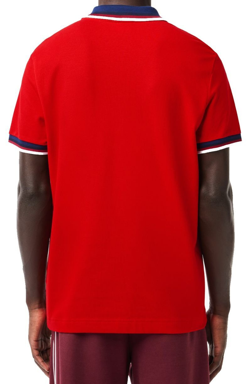 Мужское теннисное поло Lacoste Regular Fit Stretch Cotton Piqué Contrast Collar Polo Shirt - red