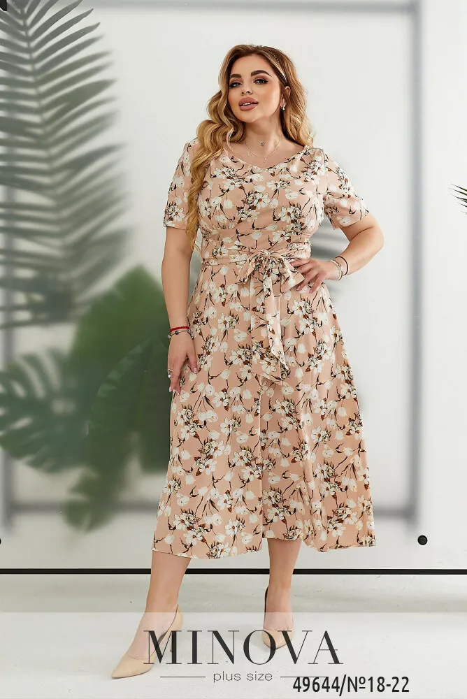 Платье 18-22-персиковый Minova
