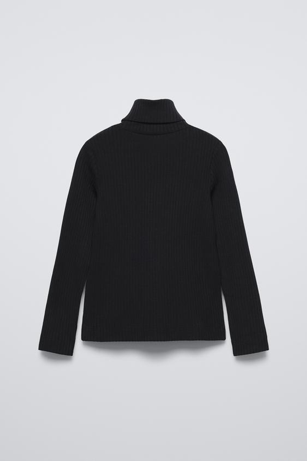 ZARA СВИТЕР В РУБЧИК С ВОРОТНИКОМ-СТОЙКОЙ, ЧЕРНЫЙ