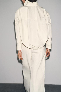 ZARA БРЮКИ ZW COLLECTION С МОЛНИЕЙ СЗАДИ, ЭКРЮ