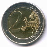 2 евро 2009 год. Финляндия. 200 лет автономии. Биметалл XF-AU