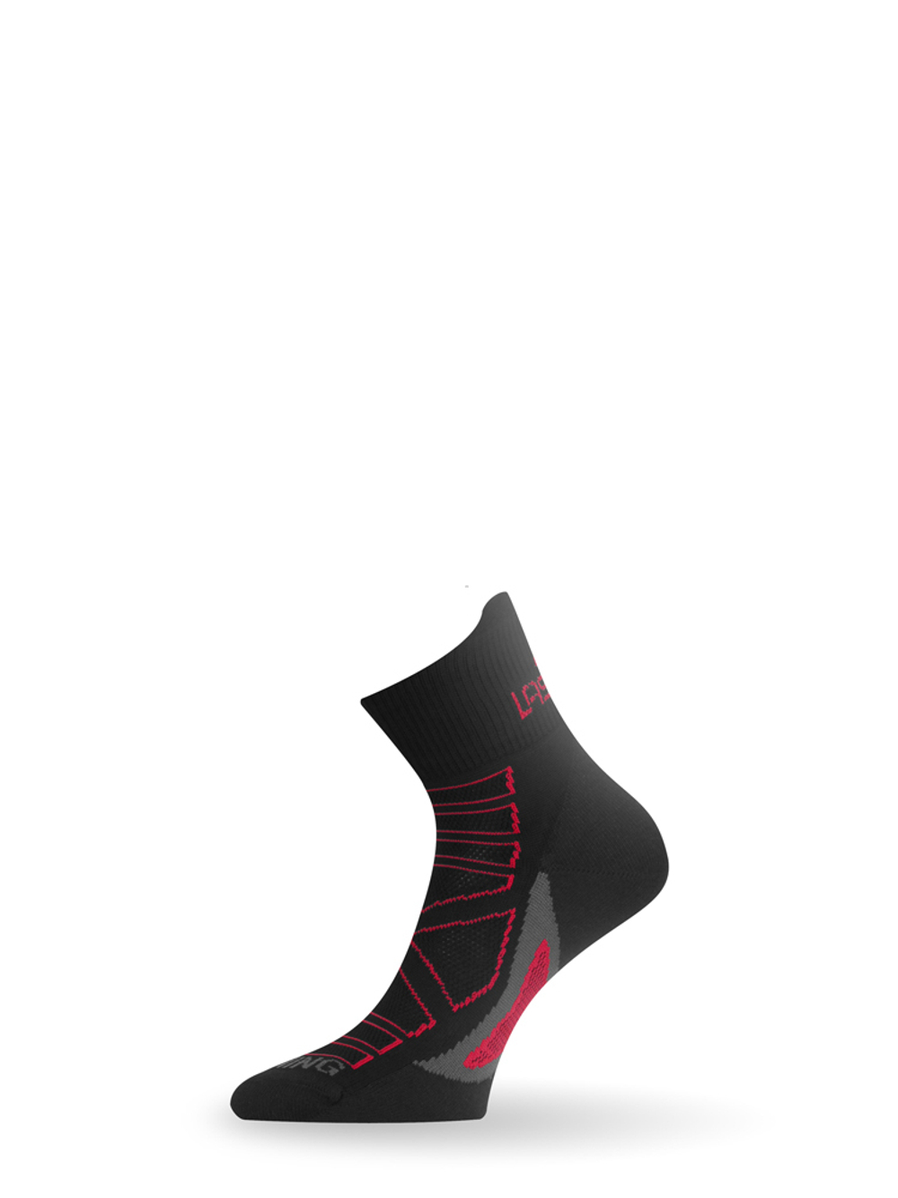 Носки Lasting RPC 903, microfiber+polypropylene, черный с серой подошвой и красной полоской, размер XL , RPC903-XL