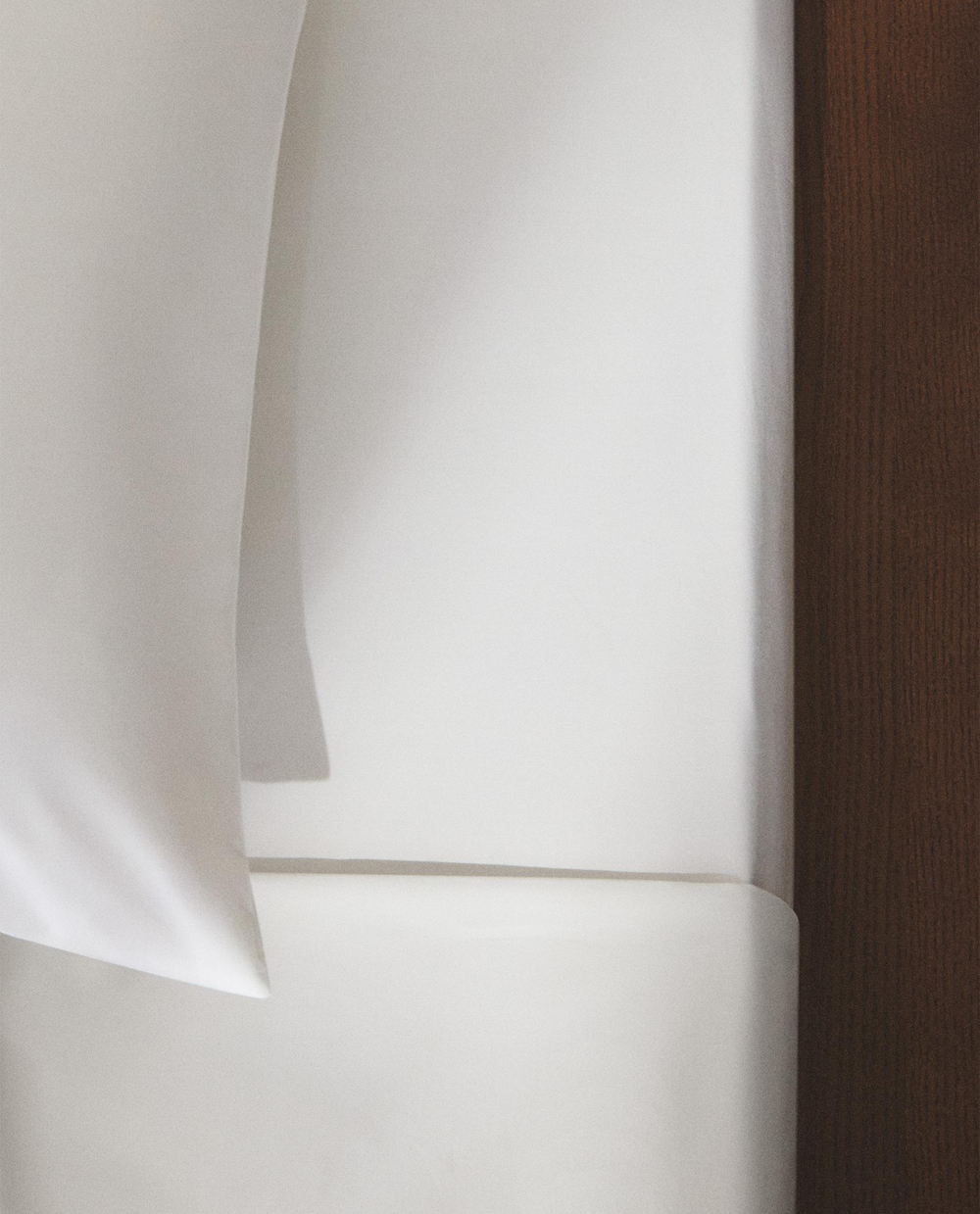 Простыня на резинке Zara Home перкаль, хлопок 100%, однотонный, 0020/095