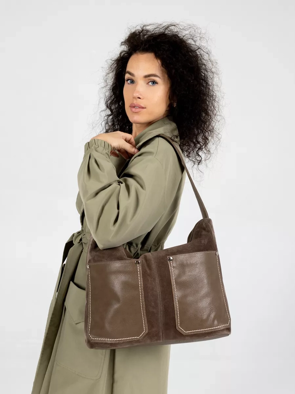 Сумка через плечо большая шоппер