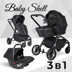 Детская коляска Farfello Baby Shell 3 в 1 2024 чёрный