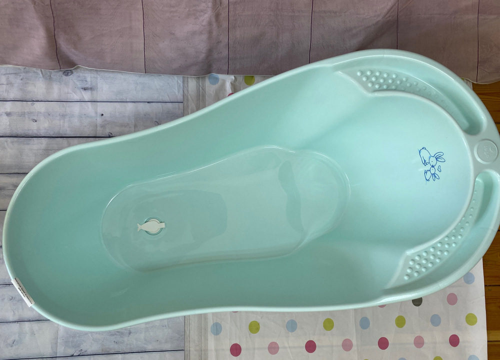 Ванна детская "Кролики" со сливом 92см (green-мятный)