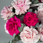 Букет из 25 розовых французских роз в корзине