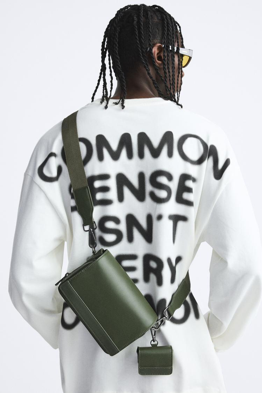 ZARA КОМБИНИРОВАННАЯ СУМКА С КОШЕЛЬКОМ ДЛЯ МОНЕТ, ЗЕЛЕНЫЙ