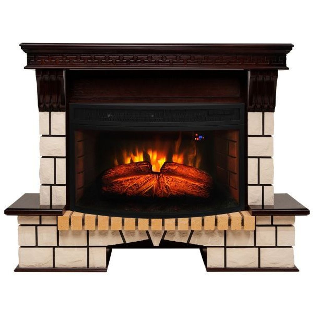 Электрокамин RealFlame Stone 33W AO античный дуб с очагом Firespace 33W S IR
