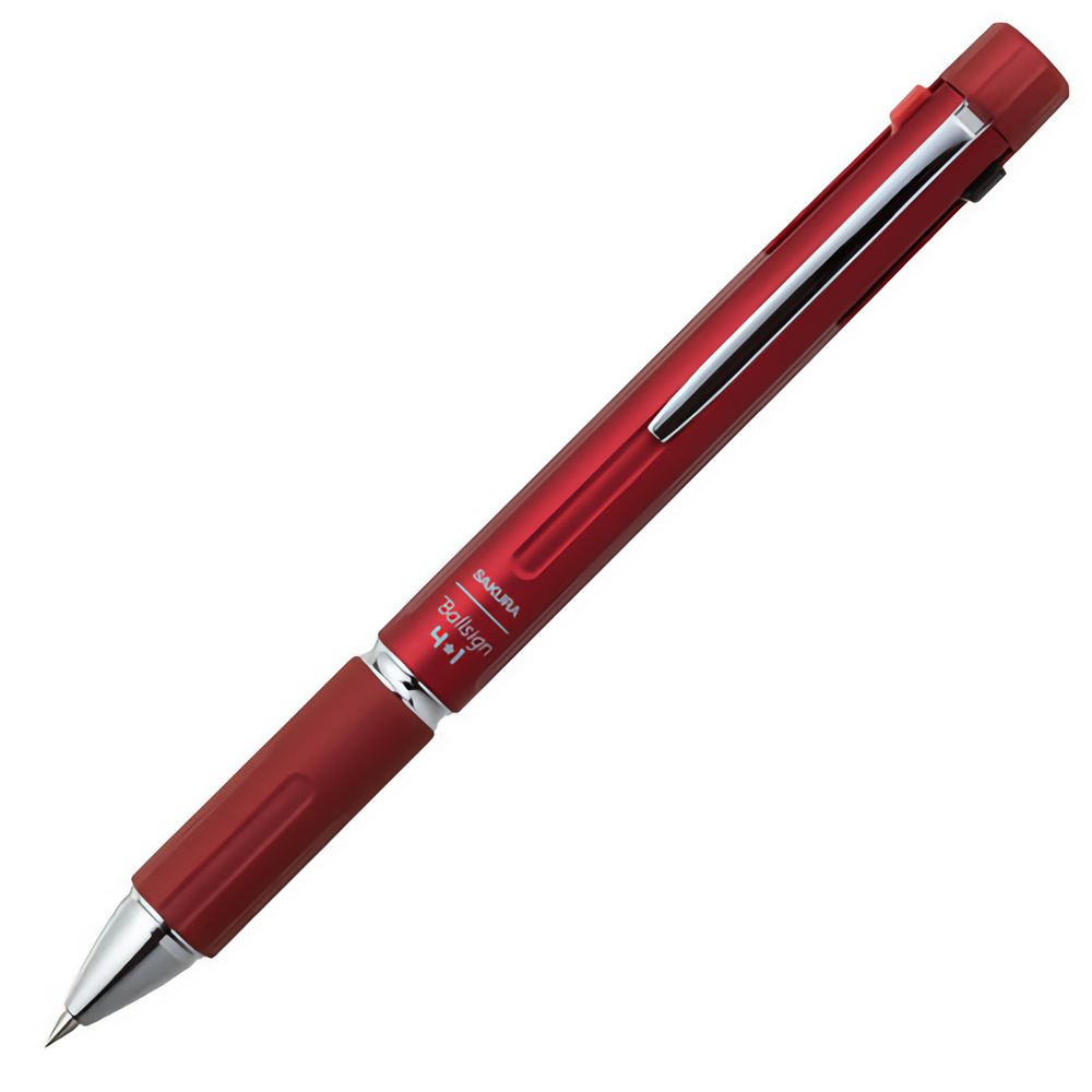 Многофункциональная ручка Sakura Ballsign 4+1 Metallic Red