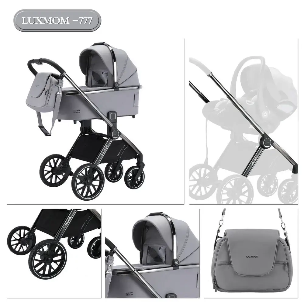 Детская коляска Luxmom 777 2в1 черная