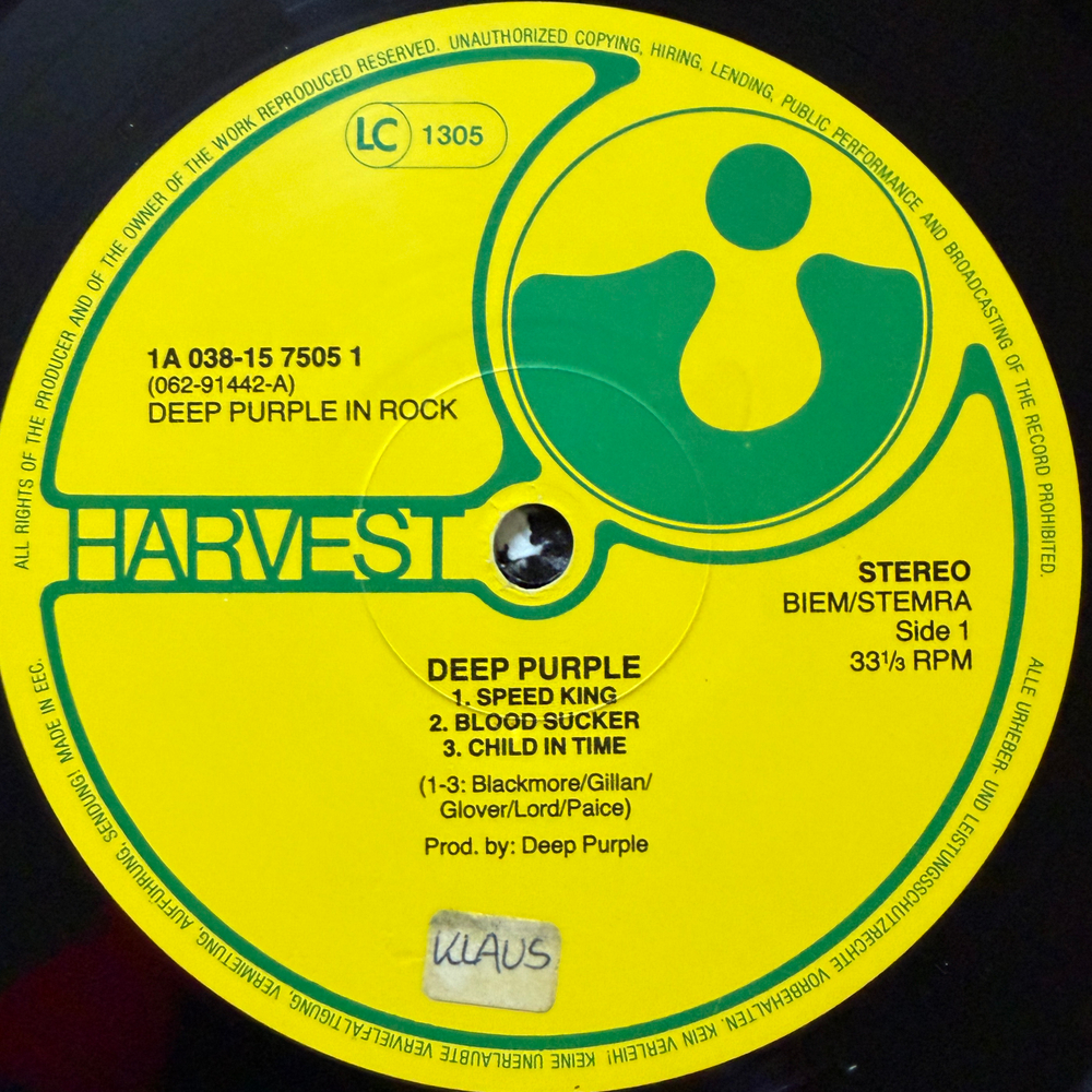 Deep Purple ‎– Deep Purple In Rock (Европа 1983г.)