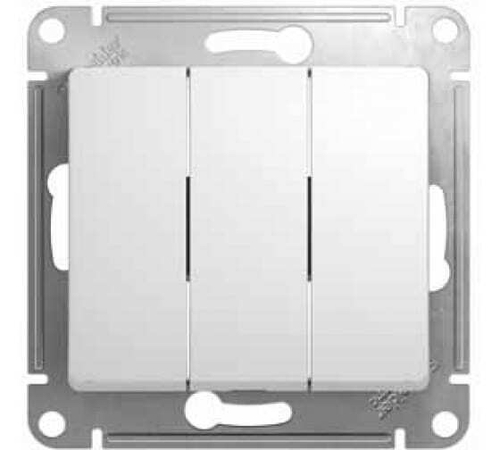 Выключатель 3-кл СП Корса 10А IP20 бел +накл.