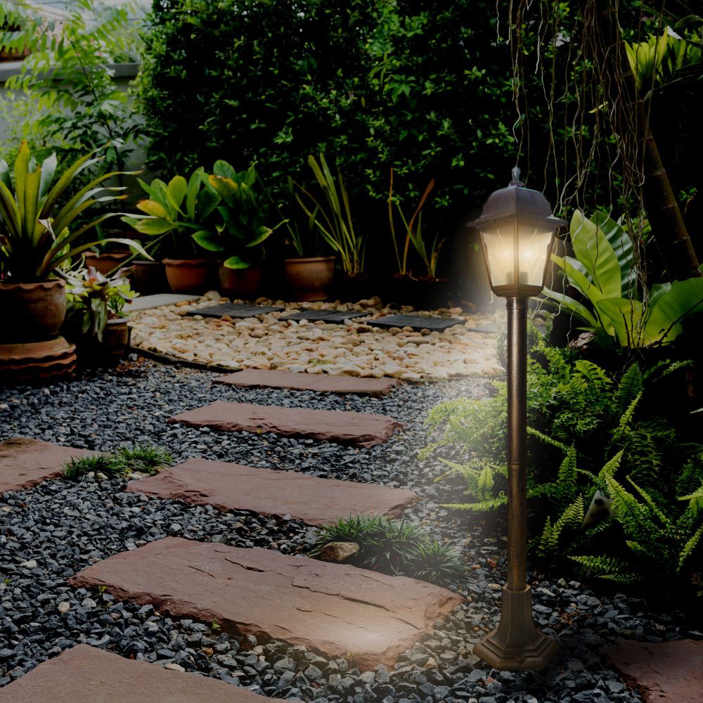 UUL-A01T 60W-E27 IP44 BRONZE Светильник уличный. под лампу Е27. Архитектурный напольный. Цвет корпуса бронзовый. TM Uniel