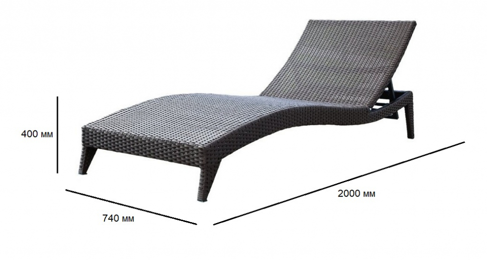 Шезлонг-лежак плетеный Tagliamento Casablanca, коричневый люкс