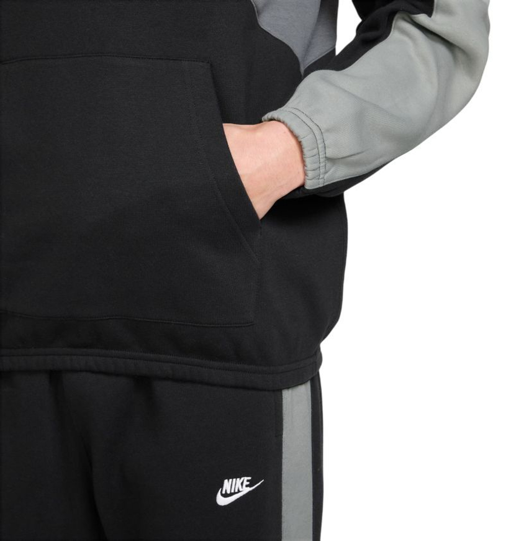 Теннисный костюм Nike Sportswear Club Fleece Hooded - black/light smoke grey/smoke grey/white