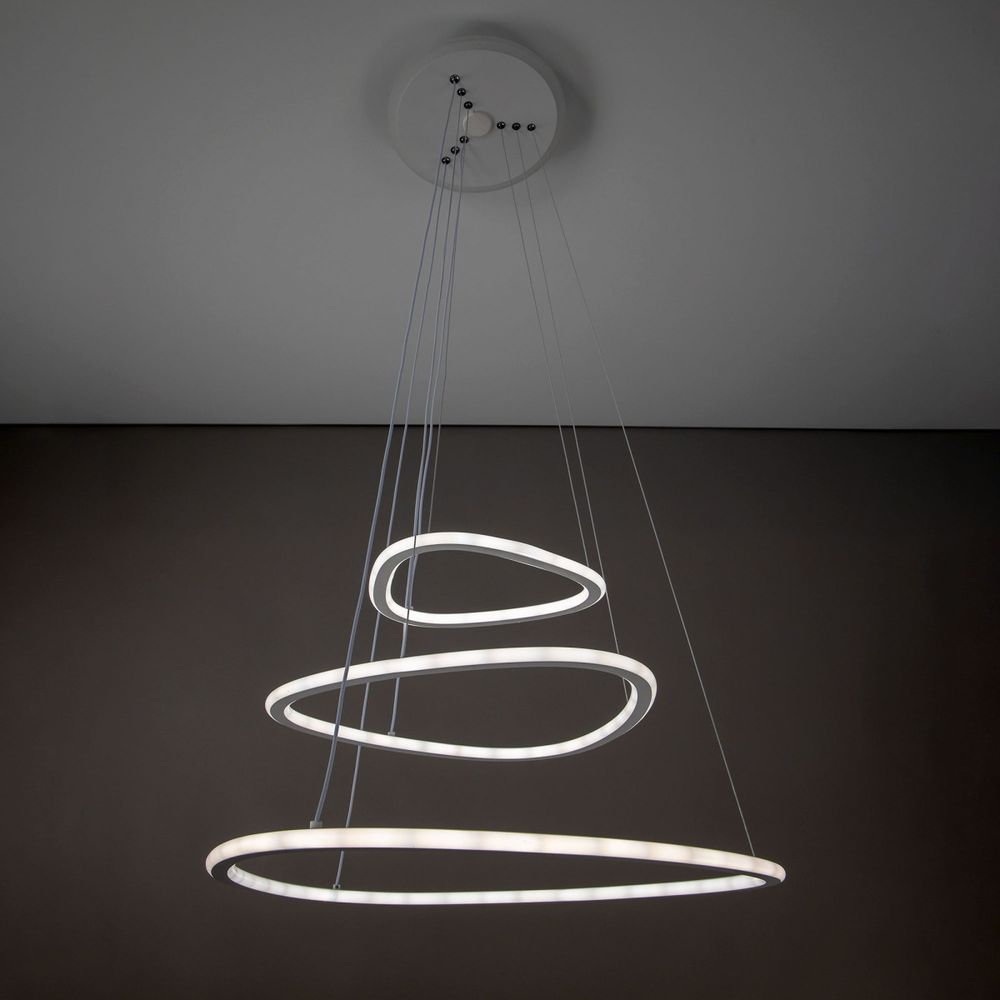 Citilux Неон Смарт CL731A330E RGB Умная подвесная люстра Белая