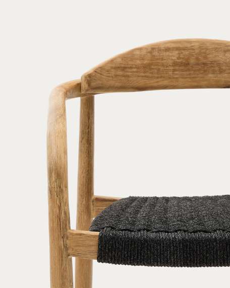 Стул Glynis массив эвкалипта с черным сиденьем