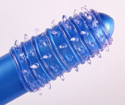 Розовая сквозная насадка на пенис с усиками (Цвет: розовый)