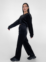 Костюм Balnur 1957 велюровый из укороченной толстовки на молнии и широких штанов