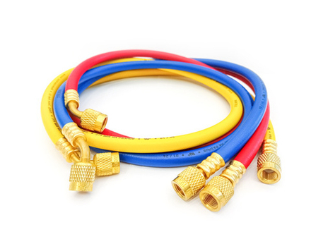 LT-3HS120 Шланги зарядные (3х120см, красный/синий 1/4х5/16, желтый 1/4х1/4, 55 bar) LAMPRECHT