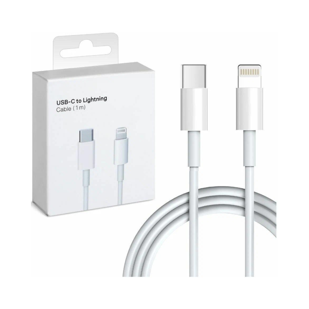 Зарядный кабель A002, USB-C - Lightning, 1A, 5W, 1 м, белый