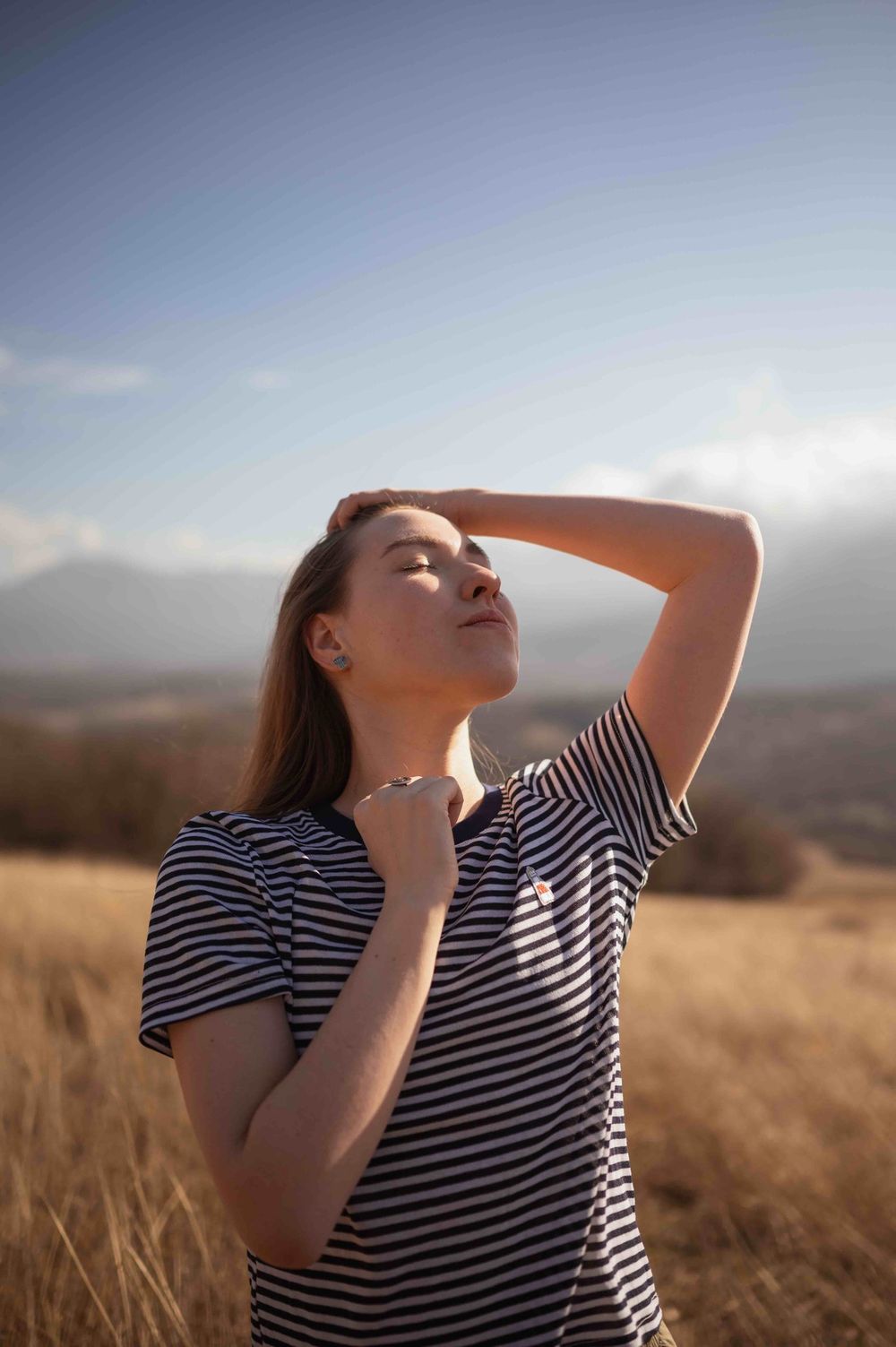 Футболка Kefirmaykifer В Полоску бело-синяя