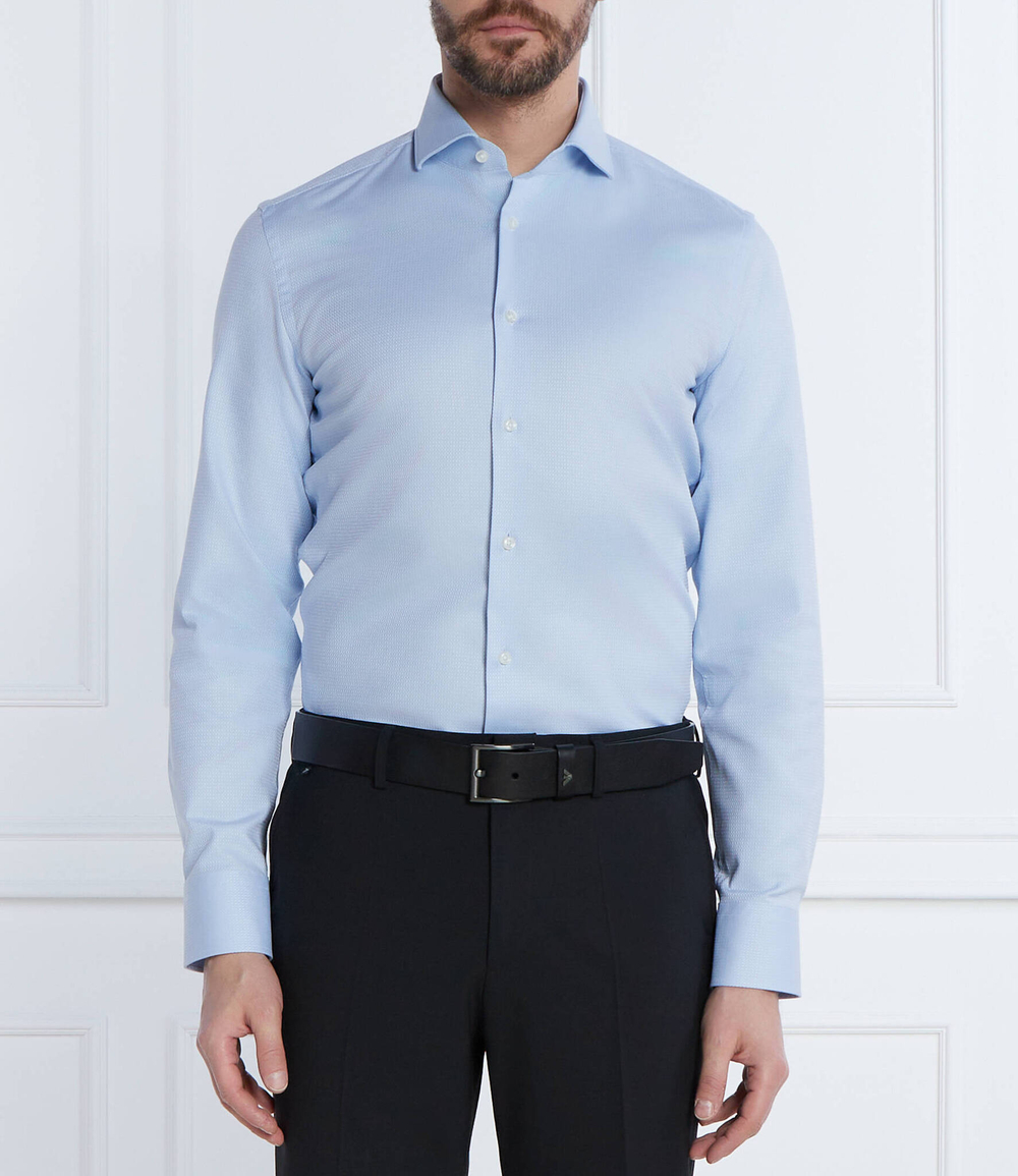 Рубашка H-HANK-SPREAD-C1-222 BOSS BLACK - голубой(50512820)