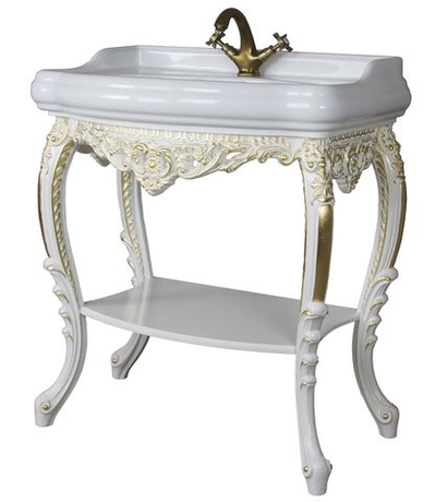 Консоль ISABELLA 80 арт. TS-10108-W/G белый глянец с золотом