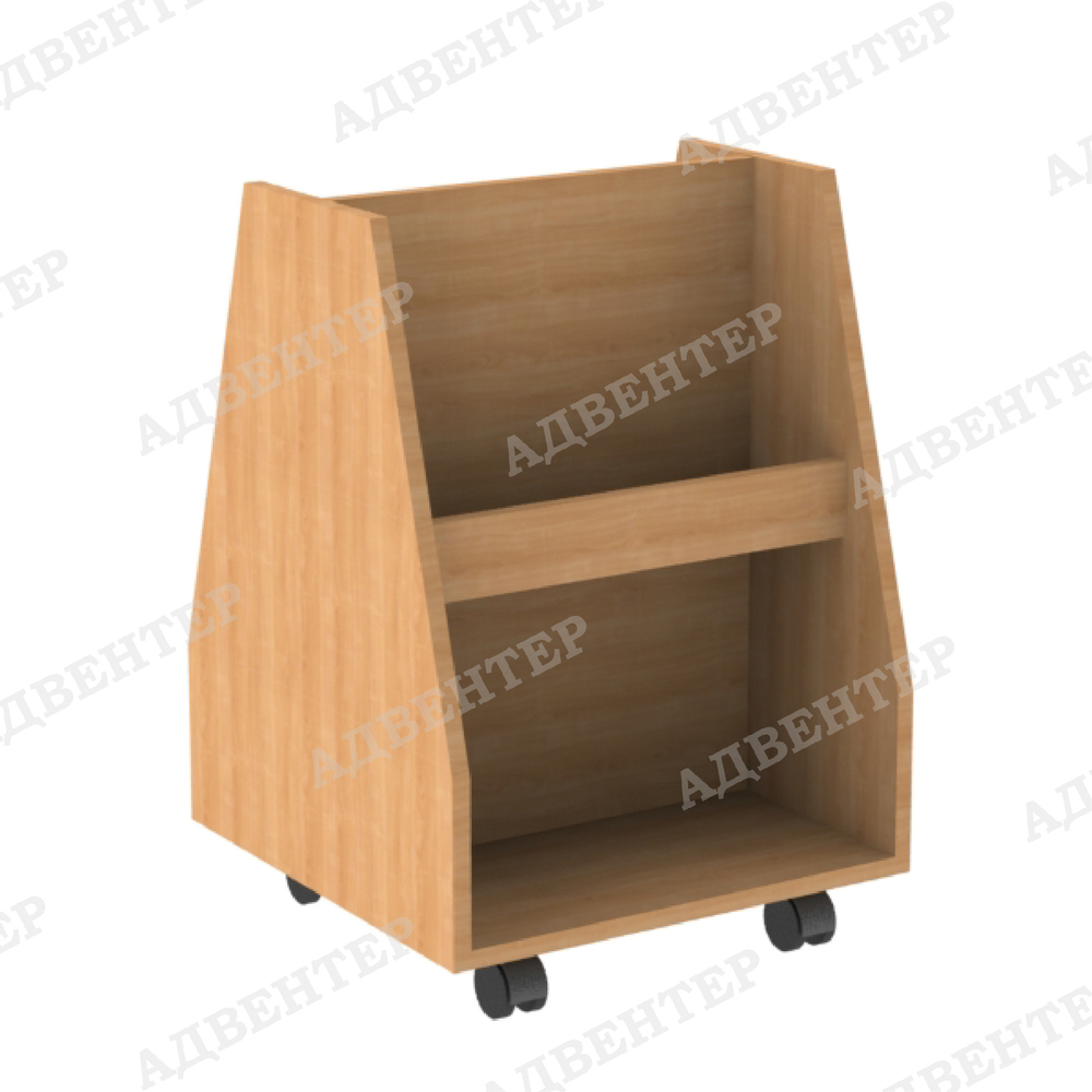 Книжная витрина на колёсах двусторонняя